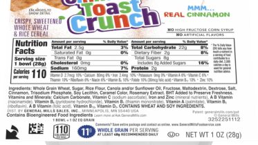 Cinnamon Toast Crunch Nutrition Facts